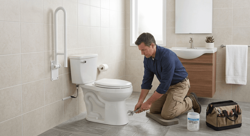 ADA-compliant toilet installation
