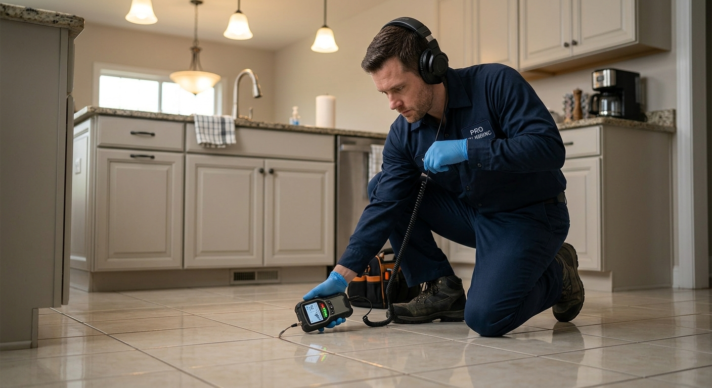 Acoustic Slab Leak Detection